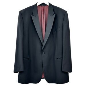 Jack Victor x Rochester Big & Tall Black "Prince" Tuxedo Blazer Jacket sz 50